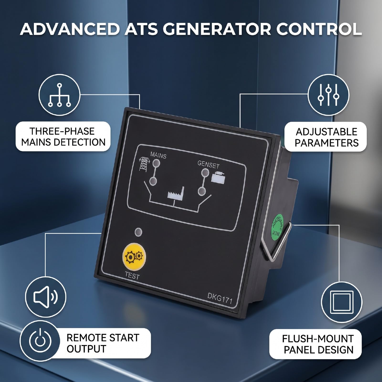 ASHATA Controlador de Generador con Pantalla LED Trifásico Automático