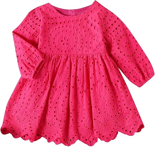 OJinShaWanO Vestidos para niñas pequeñas manga larga con volantes vestido de princesa de retazos sólidos vestido de novia para niñas pequeñas