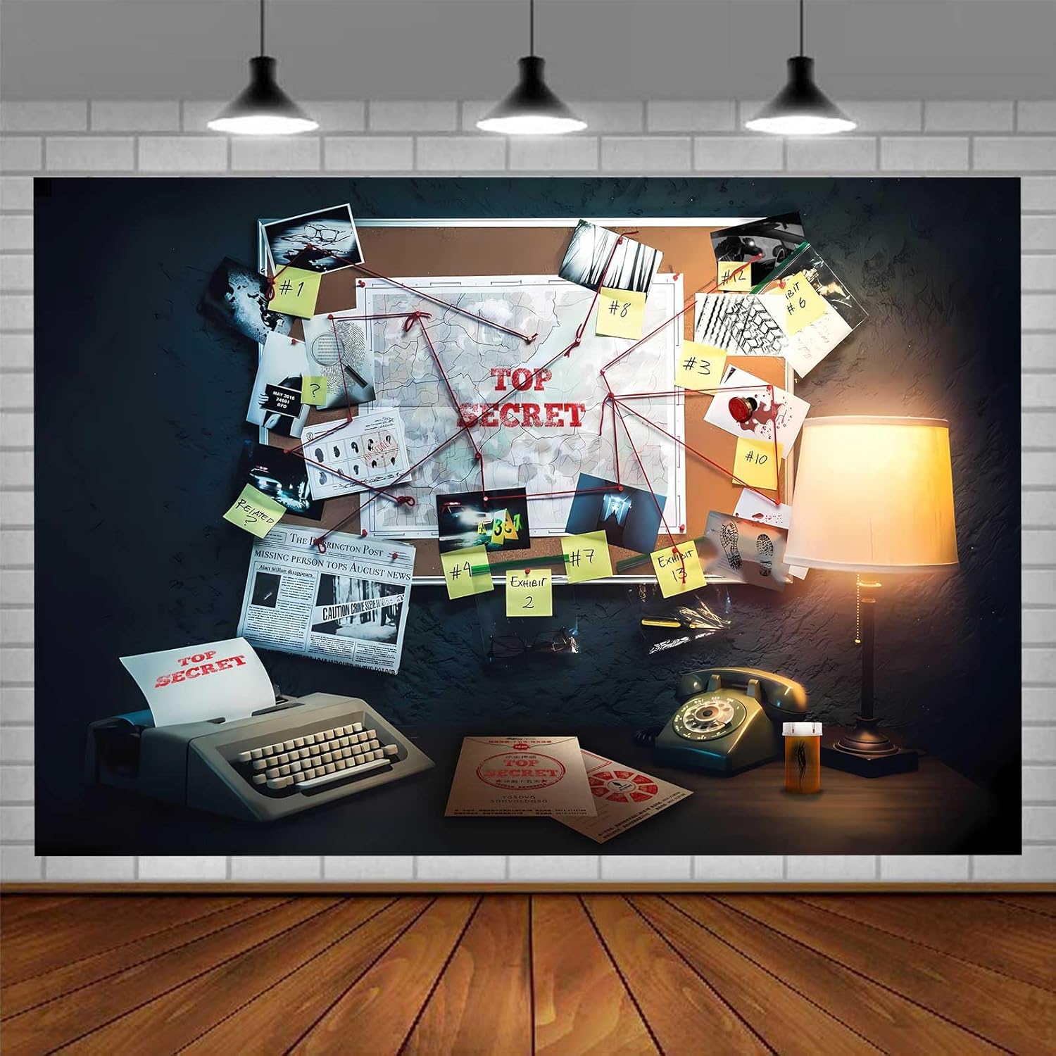 EMDSPR Detective Backdrop, 7x5ft Agent Spy Theme Top