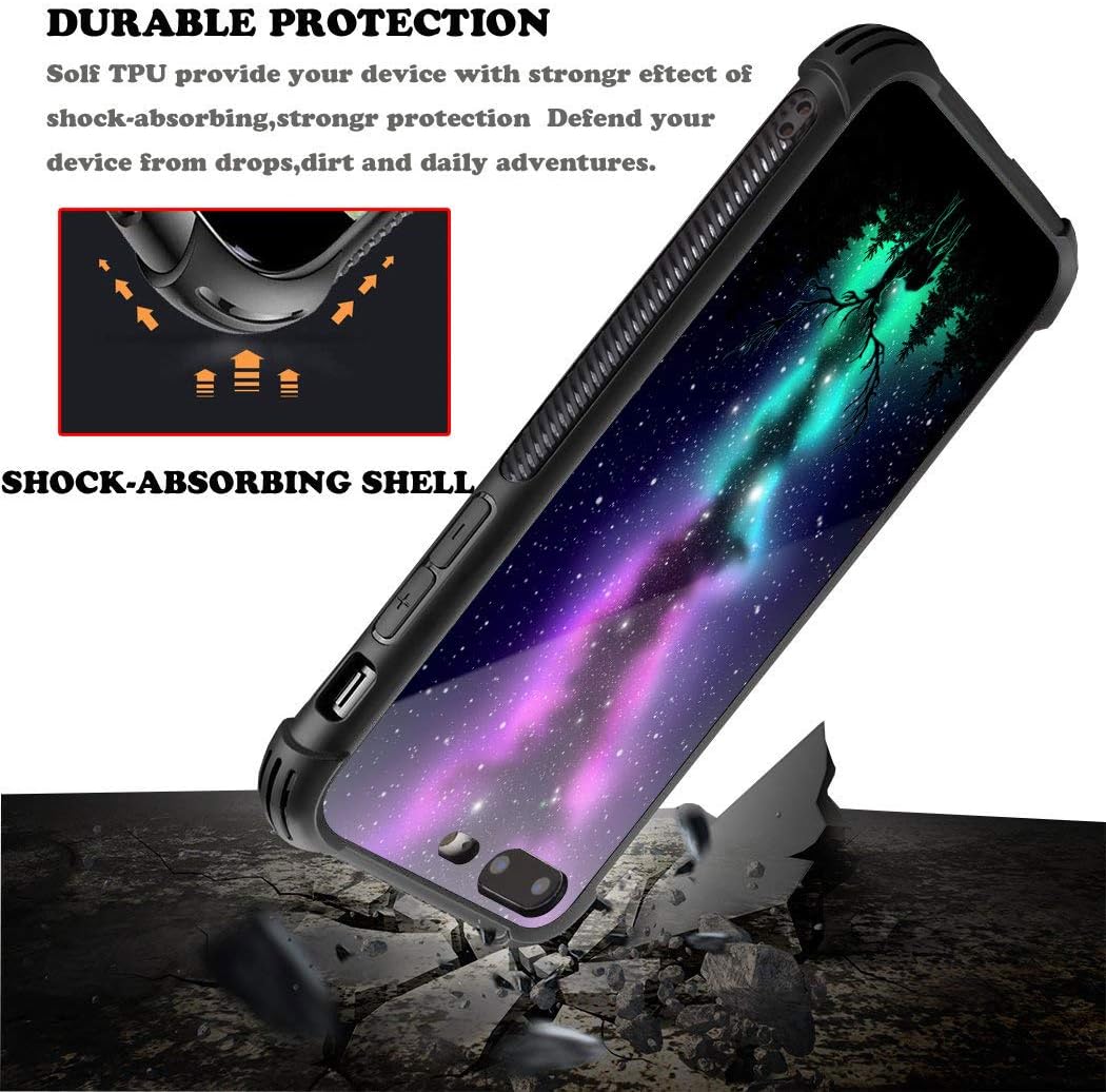 CARLOCA iPhone 8 Case iPhone SE 2020 Case,Deer Northern Lights Art iPhone 7 Cases,Graphic Design Shockproof Anti-Scratch Hard Back Case for Apple iPhone 7/8/SE2