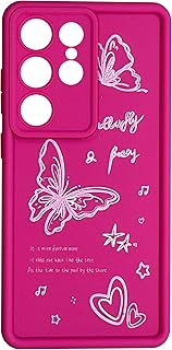 Silicon TPU Case Camera Protection with 3D Cheerful Prints For Samsung Galaxy S25 Ultra 5G (Glasswing butterfly)