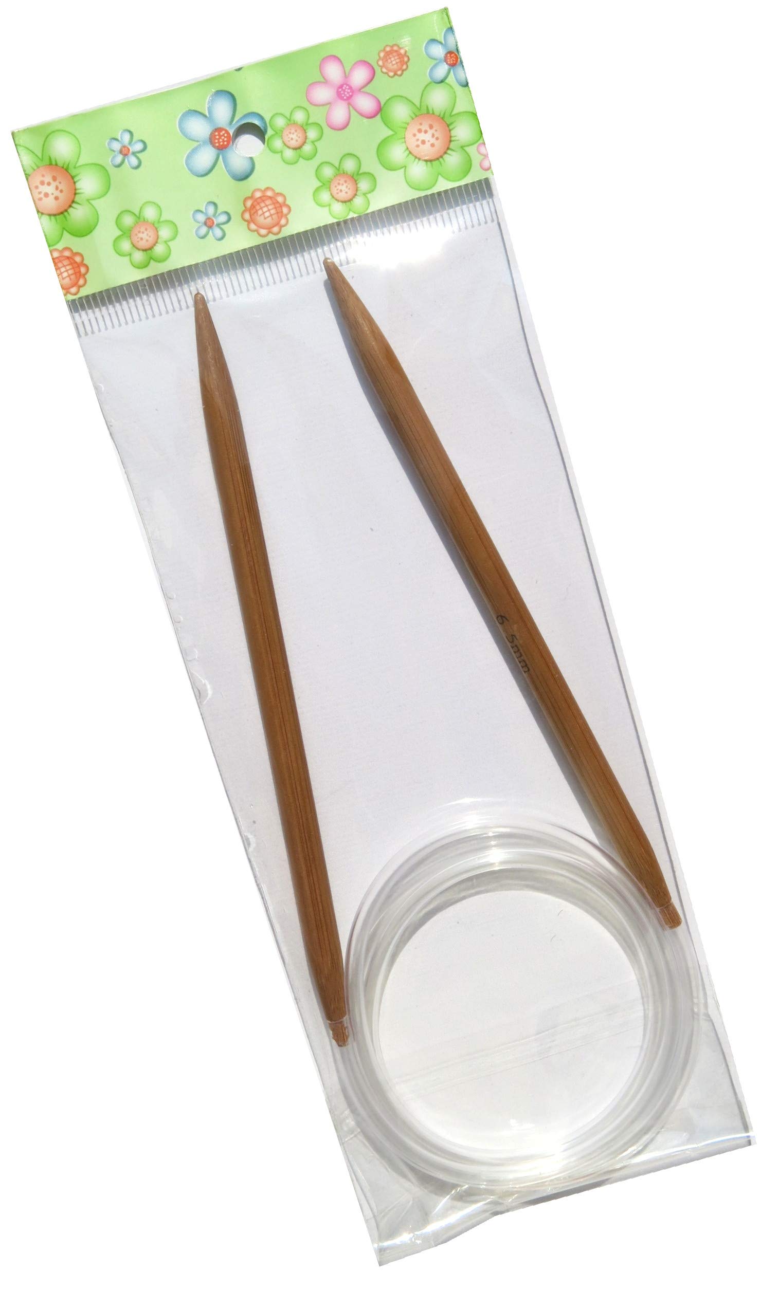 One Pair 120cm (47'') x 6.5mm Carbonized Bamboo Circular Knitting Needles