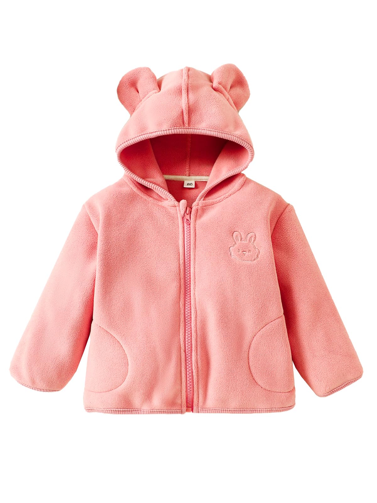Bebe Fille Veste Polaire Dessin Animé à Capuche Manteau avec Oreilles Chaud Vêtements Zip Up d'extérieur Manteau