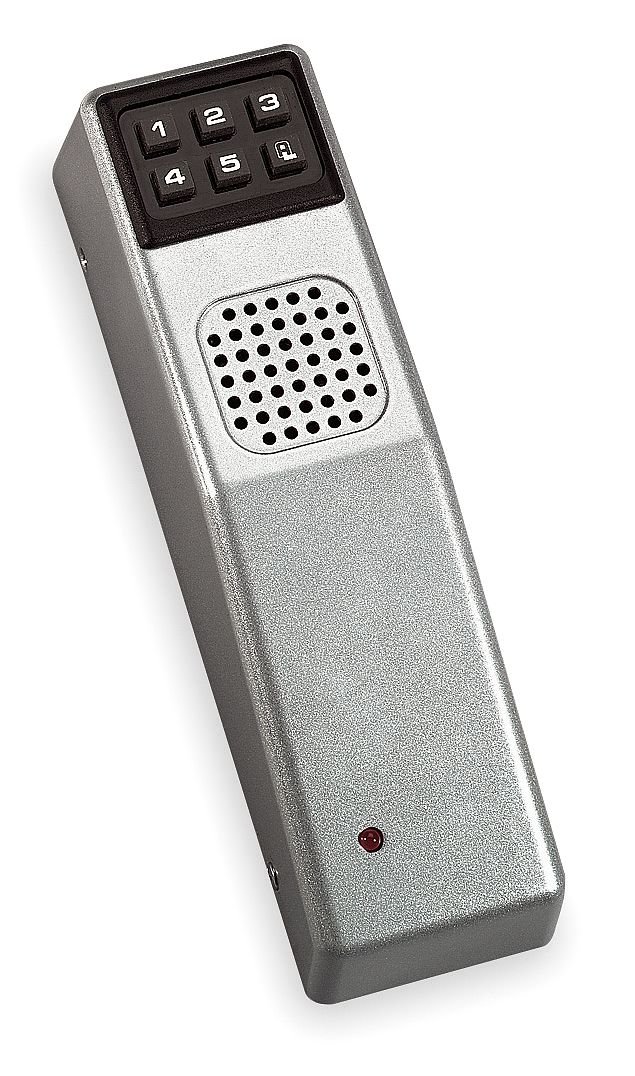 Alarm Lock PG30MS Pilfergard 95 Decibel Dual Piezo Siren Surface Mount Keypad-Controlled Door Alarm, 9V Battery, Metallic Silver Finish