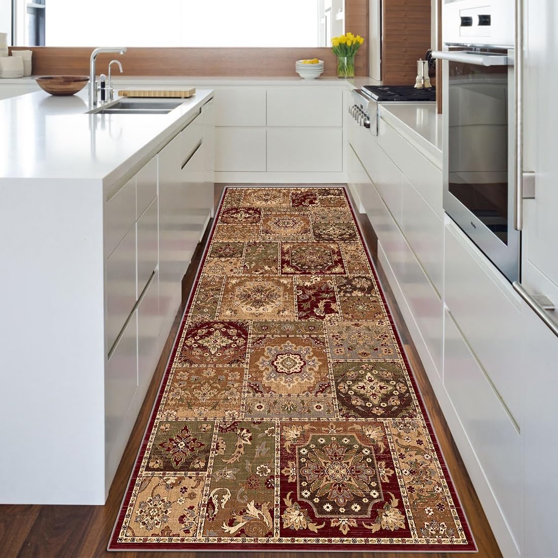 QQrunner Tapijtmatten, loper, tapijt, hal, antislip, 120x300 cm, keukentapijt, donkergrijs, wasbaar, per meter, slaapkamer, gang, tapijtloper lang, lengte aanpasbaar, 60/ 70/ 80/ 90/ 100/ 110/ 120cm breed