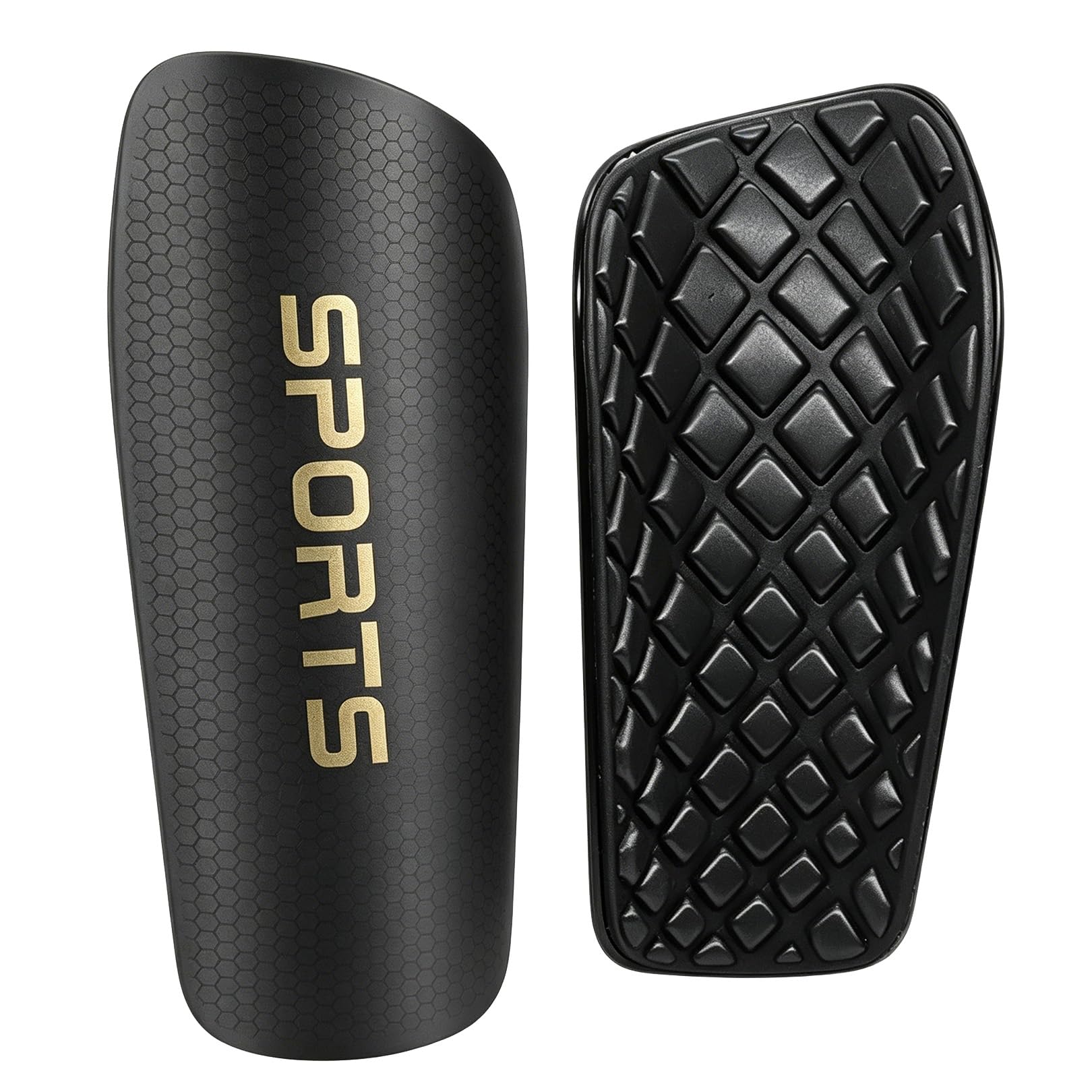 2Pcs Shin Pads, Football Shin Pads for Boys Kids 5-6 Years, Junior Adult Mens & Women, Black Shinpads, Football Shin Guards, Upgrate Shin Pad, Knee Leg Protective Guard for Soccer Football (Youth)