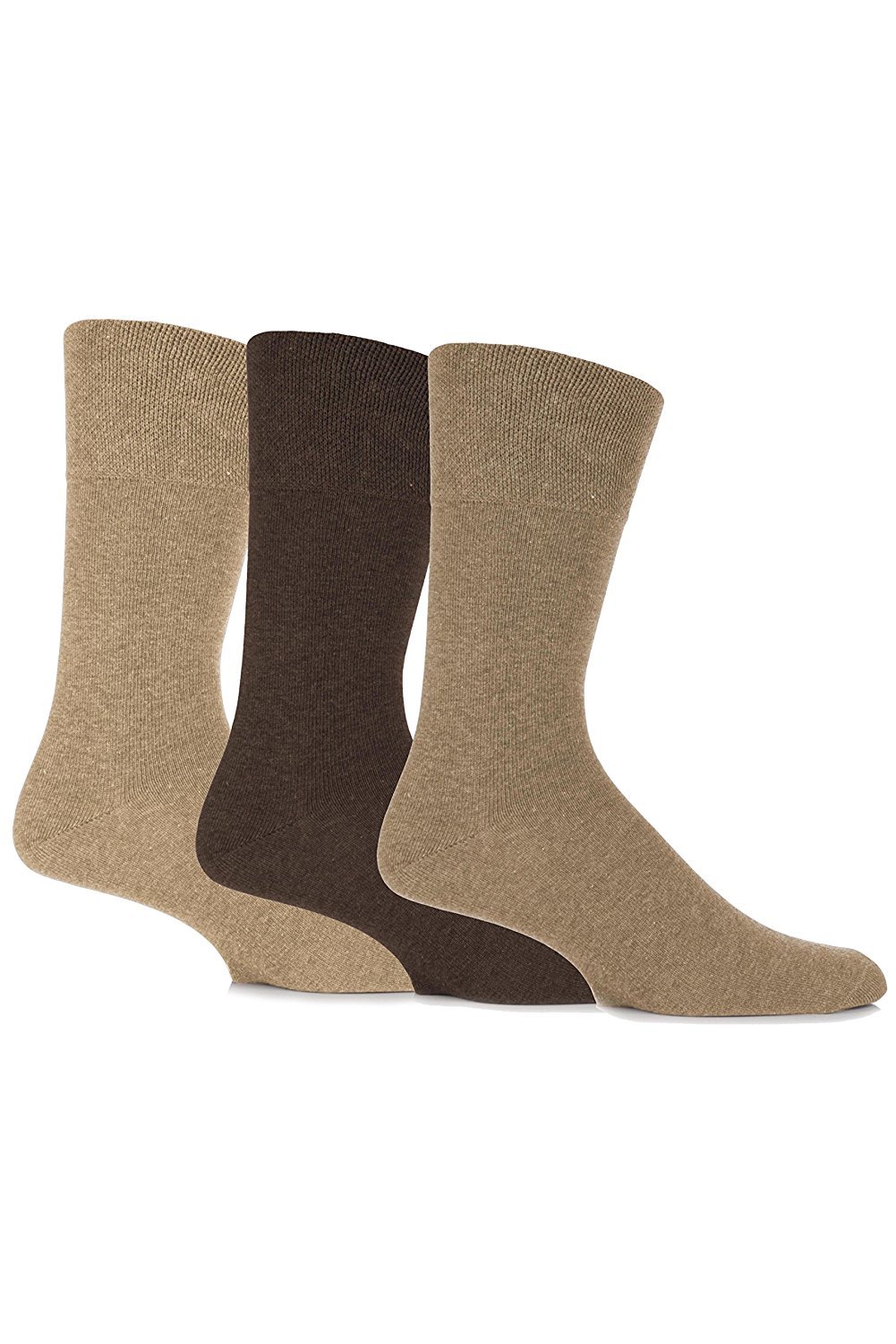 SockShop 6 pairs Mens Cotton Gentle Grip 6-11 uk Socks Brown RG53