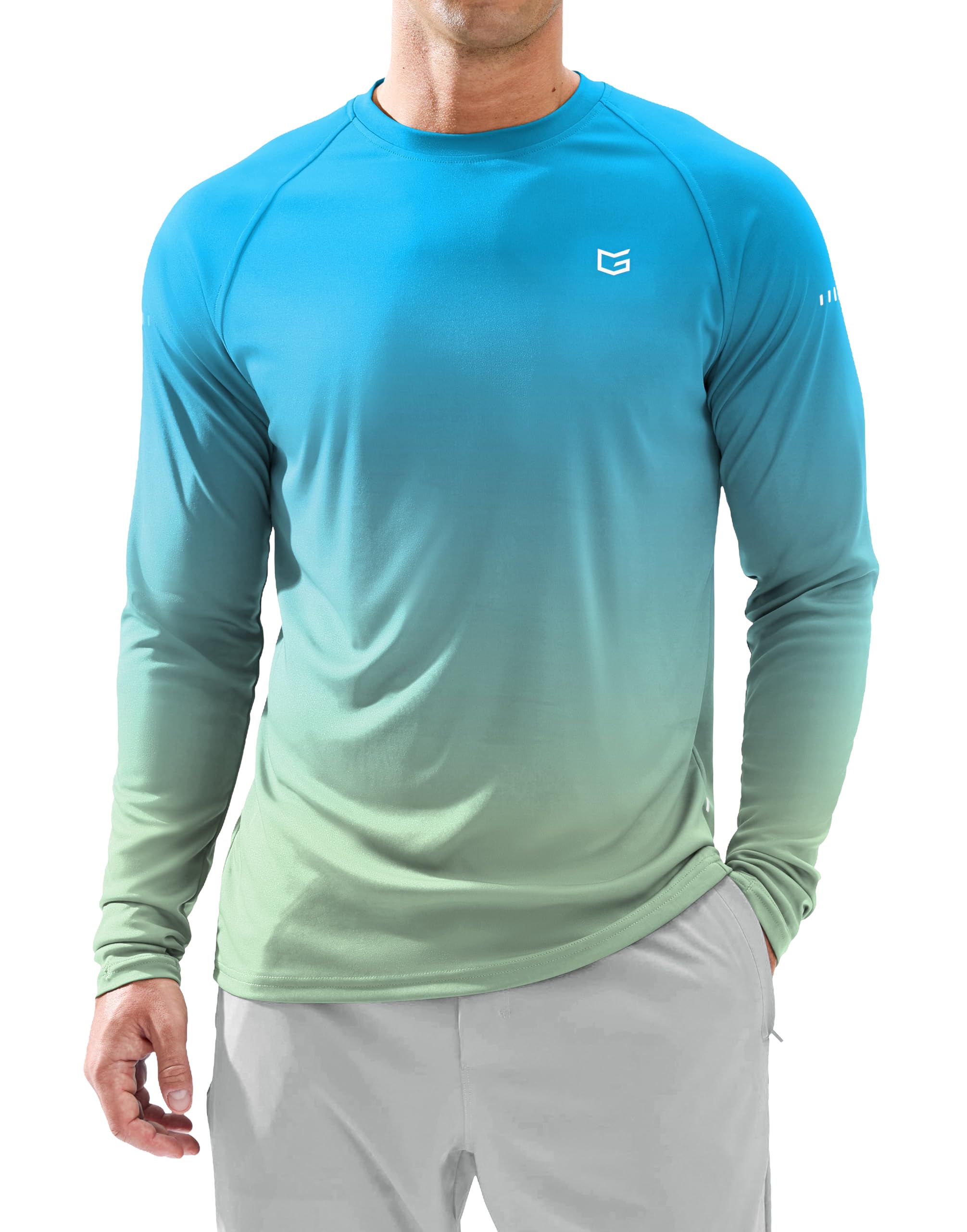 Men's Sun Protection Swim Long Sleeve UPF 50+ Rash Guard Lightweight Shirts