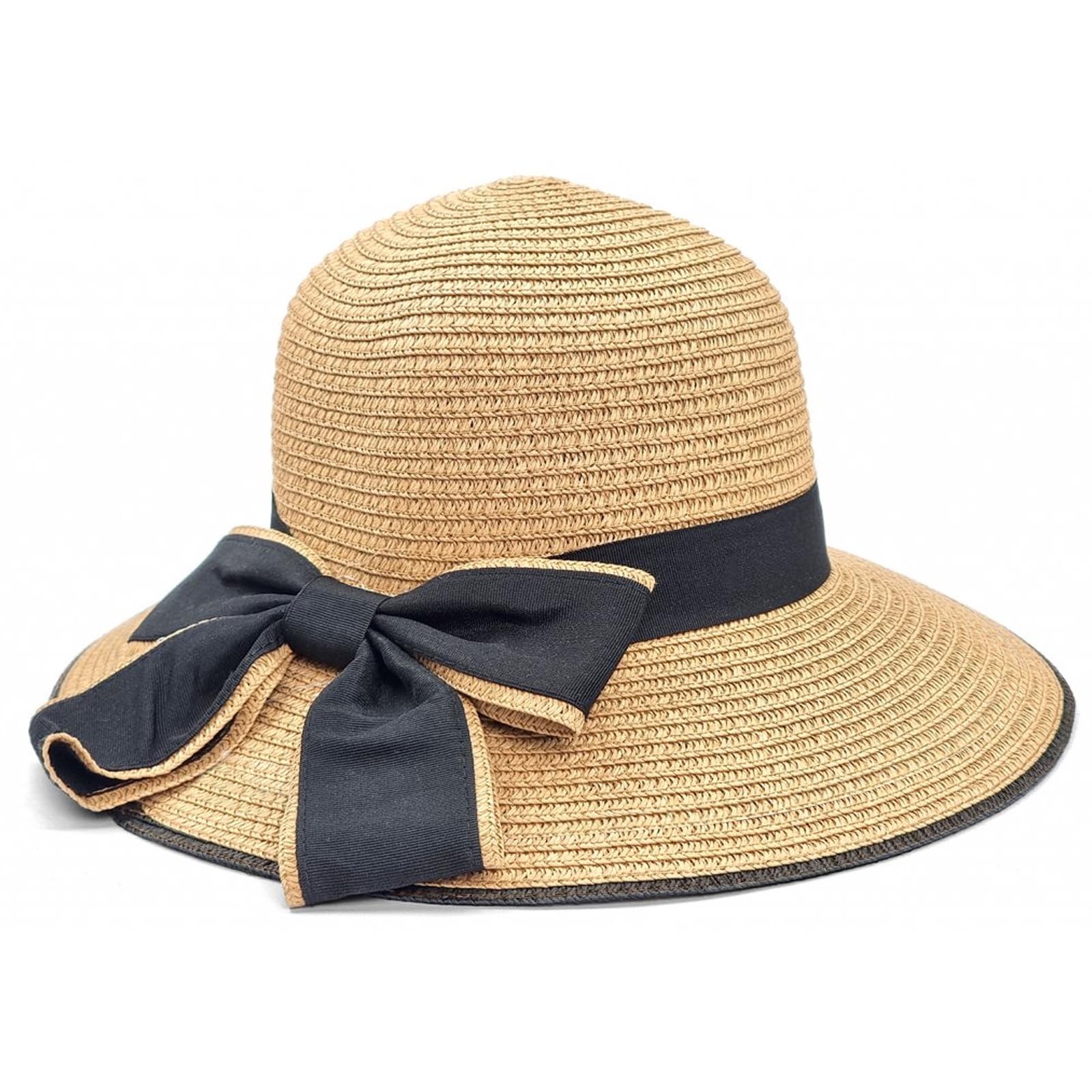 Breathable Wide Brim Sun Hat for Girls Summer UV Protection Straw Hats Floppy Beach Bucket Hat Fitted for Kids Toddlers Khaki
