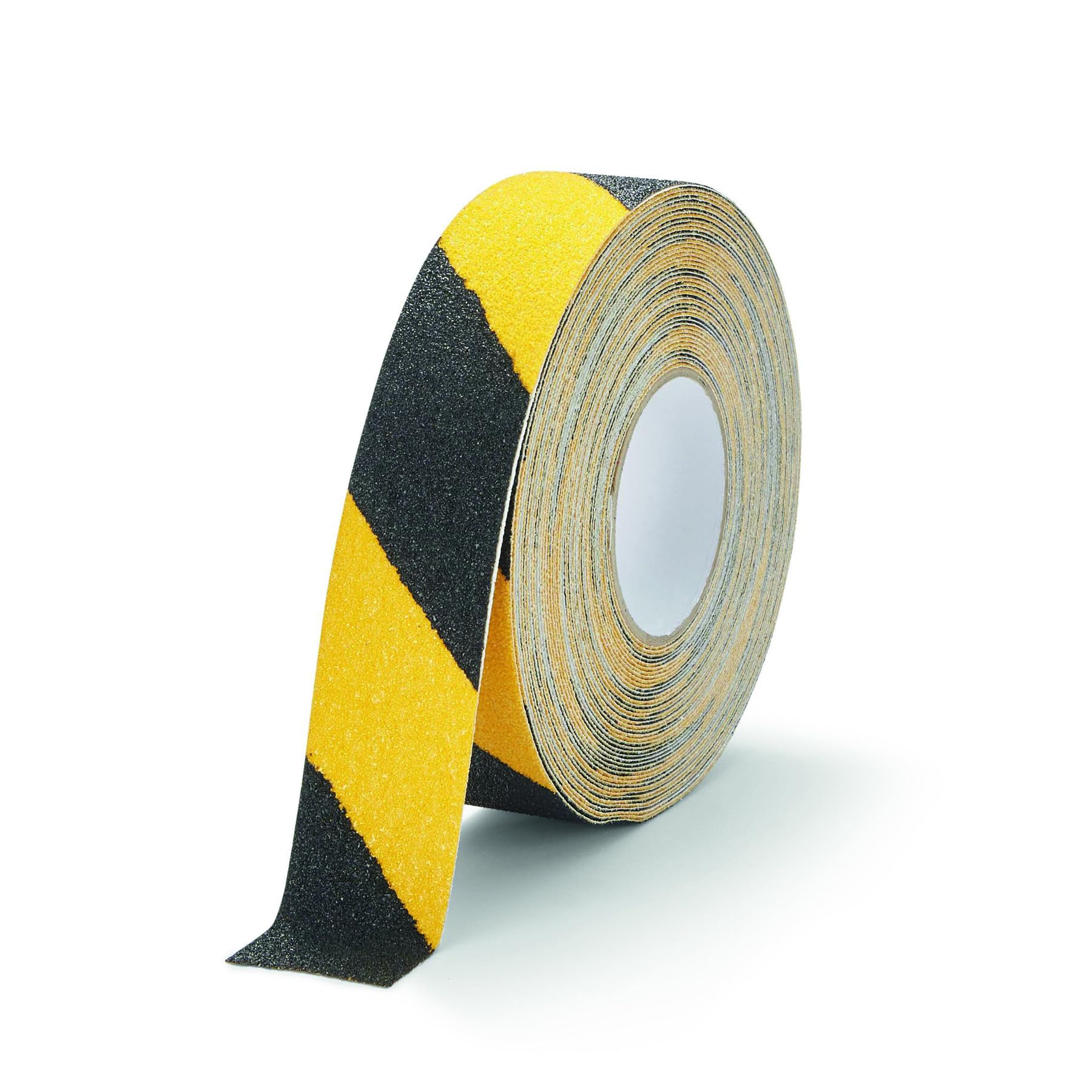 Durable Cinta antideslizante color DURALINE GRIP+, 50 mm x 15 m, para asegurar escaleras, rampas, amarillo/negro, 1097130 | Autoadhesivo de grano grueso R13 para escaleras y rampas, señalización de caminos, interior y exterior