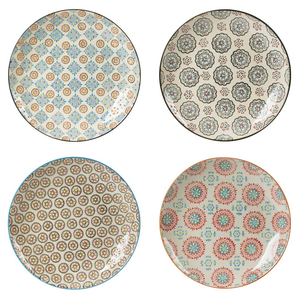 TABLE PASSION - Juego de 4 platos planos bohemio de 26 cm