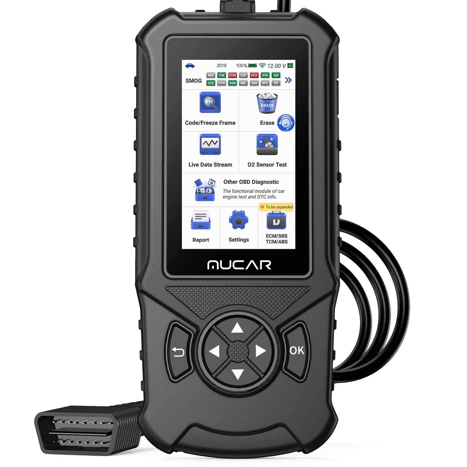 MUCAR CDE900 OBD2 Scanner, DIY OBD2 Car Code Reader Diagnostic Scan Tool,4" Touchscreen & Android 6.0,AutoVIN,Emission Test,Live Data,DTC Lookup,One-Click Update & Print,Built-in Online Service