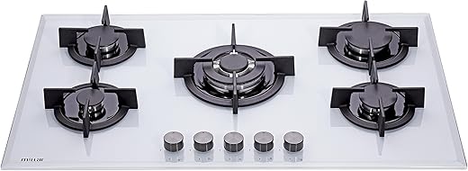 MILLAR GH9051PW 90cm 5 fornelli in vetro piano cottura a gas -...
