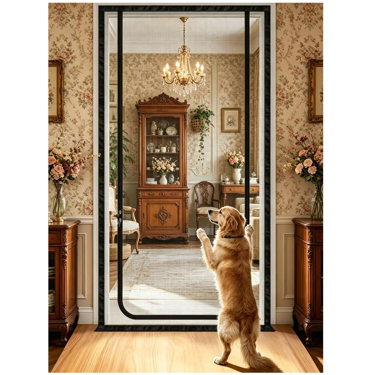 Moustiquaire animaux résistante aux griffes pour porte flexible