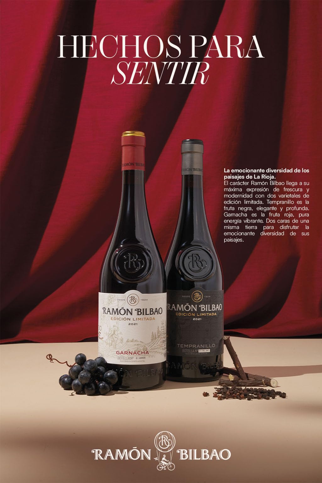 Ramón Bilbao Edición Limitada. Vino Tinto D.O. La Rioja, 100% Tempranillo – Estuche 2 Botellas 750 ml ideal para Regalo (El empaque puede variar)
