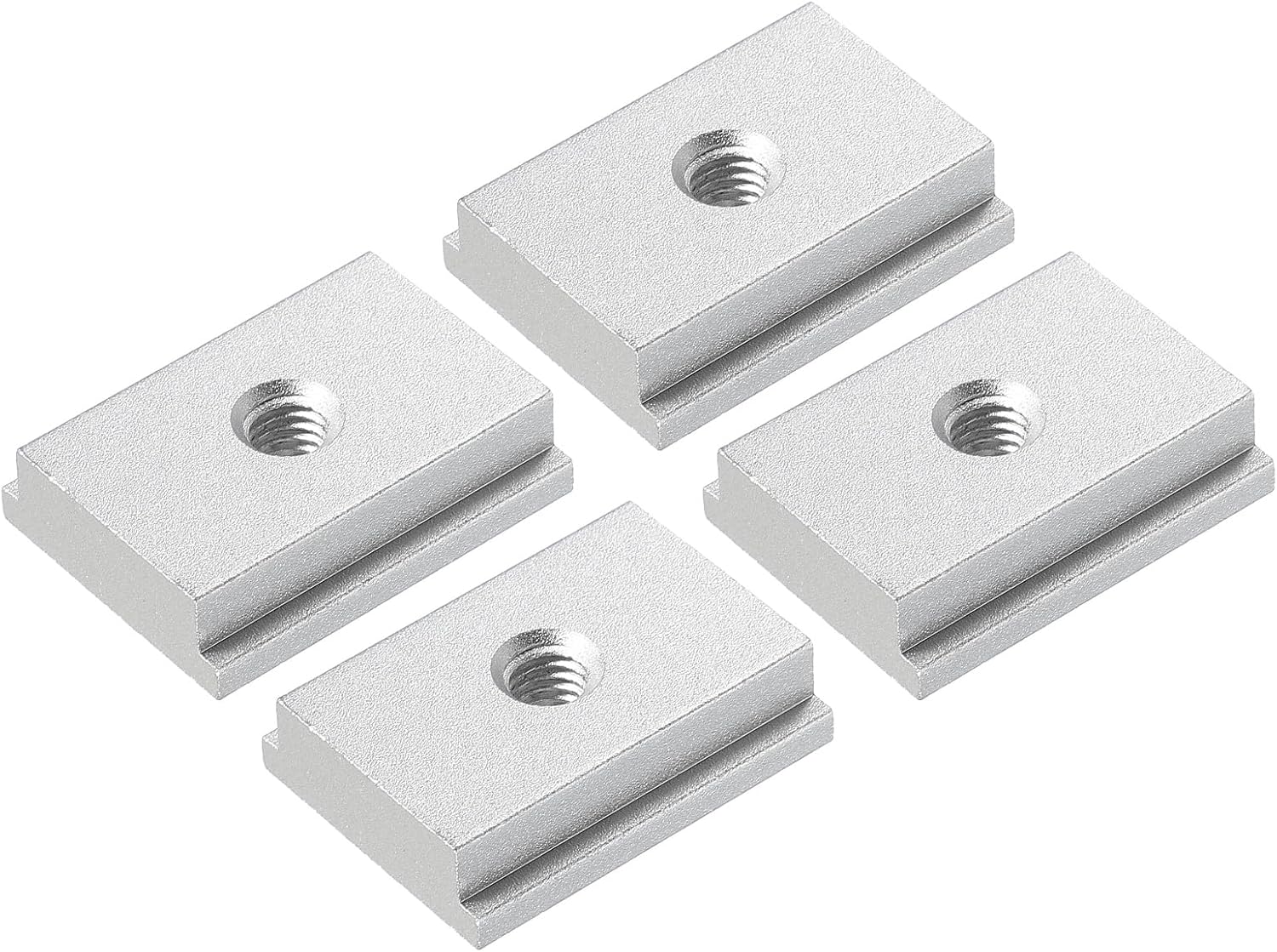 M METERXITY Aluminum t Track (10Pcs, 1.2Inch, M6, Silver)- T-Slider for T-Slot Miter Slider, Double-Cut& Pre Drilled Mounting Holes, Apply to Woodworking/Fixtures/Crosscut Sled/Router Table