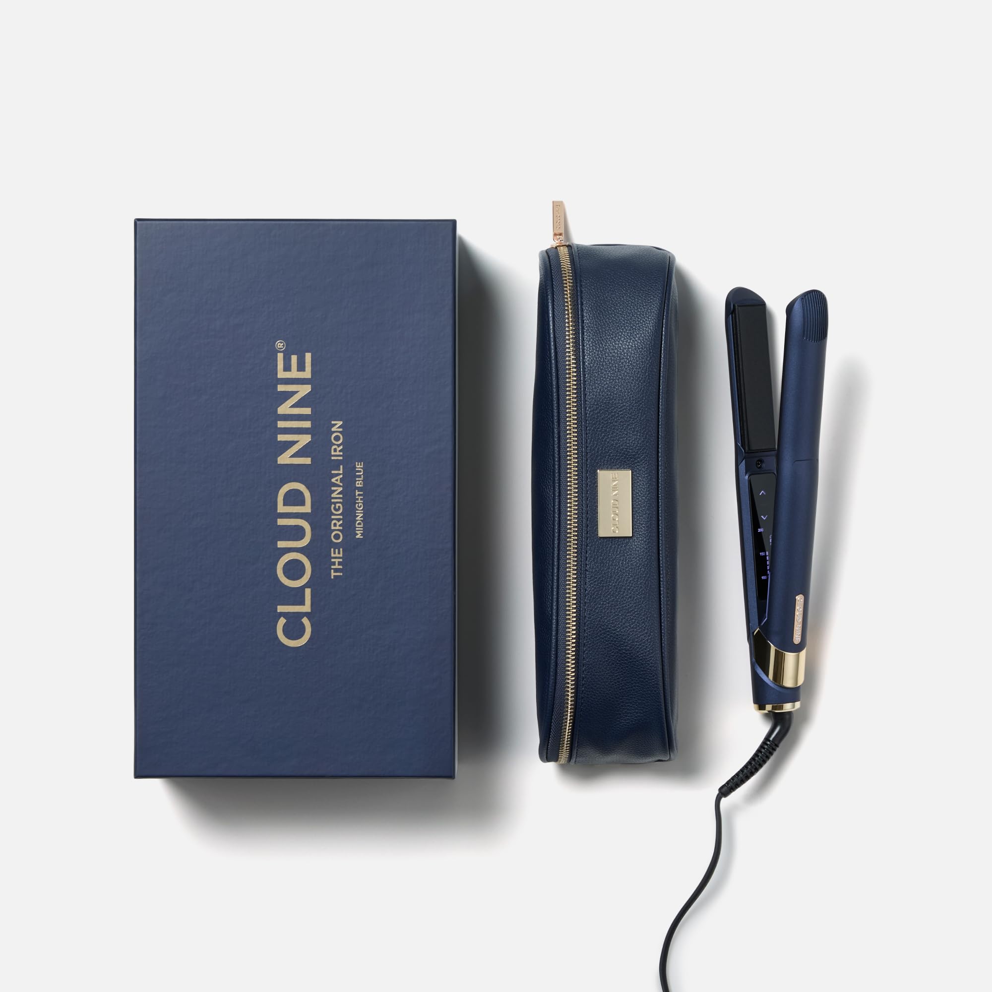 Cloud Nine Original Iron - Plancha de pelo profesional, modelo Revive Mode, azul | 11 temperaturas 100-200 °C, placas flotantes de cerámica, antiencrespamiento, cabello liso y brillante, menos rotura, funda