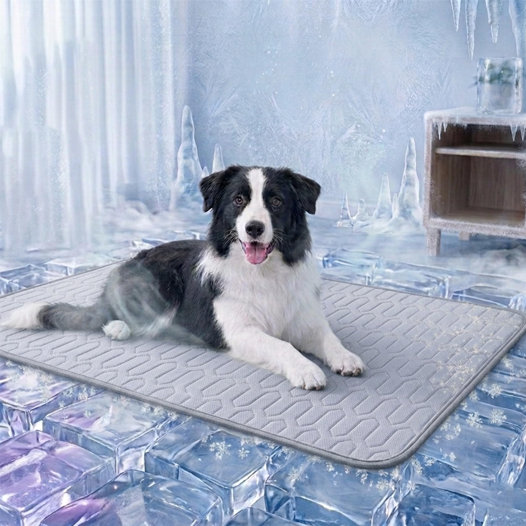 Kovah Dog Cooling Mat - Instant Cooling Relief，Gray-L (70 x 55cm)