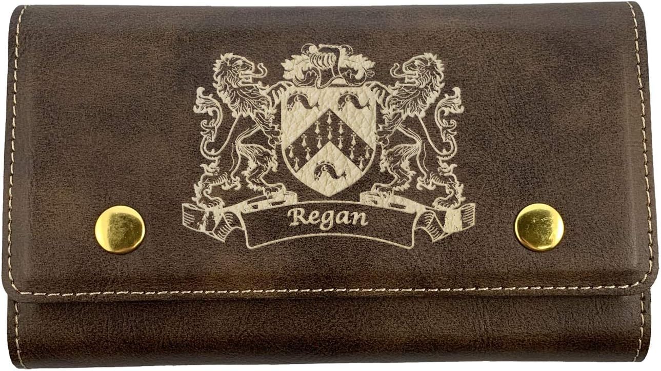 Regan Irish Coat of Arms Leather Card & Dice Set