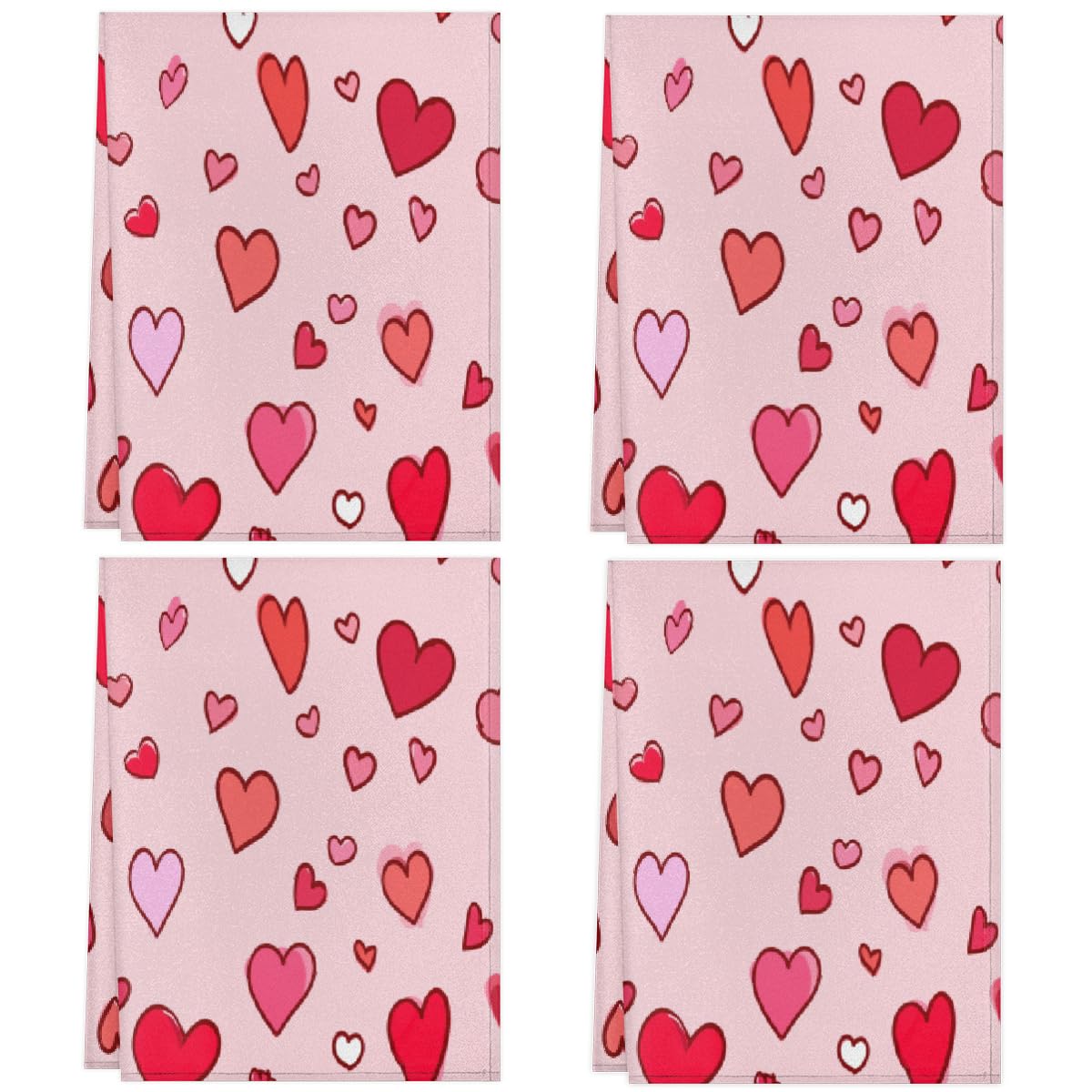 Torchons de cuisine cœur rose serviettes microfibres pour décoration maison