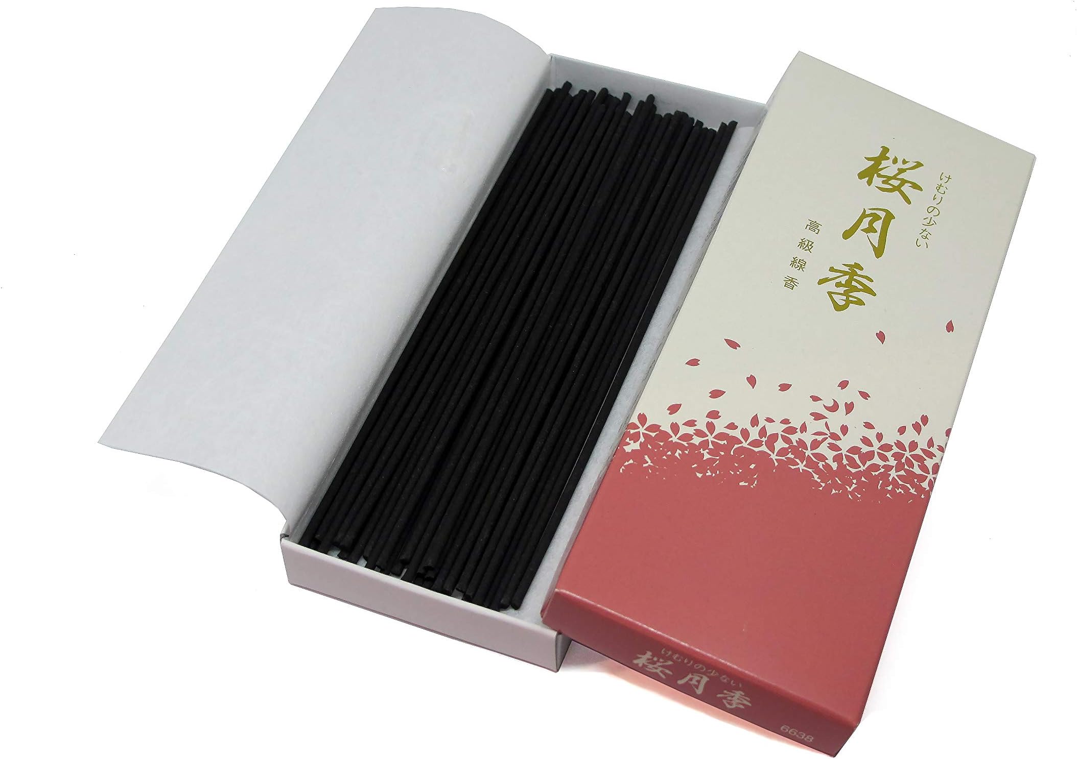 Japanese Incense Sticks Ougetsuki - Cherry Blossom - Less Smoke Type - Small Pack Regular Size - 5.5 inches 38 Sticks - Made in Japan
