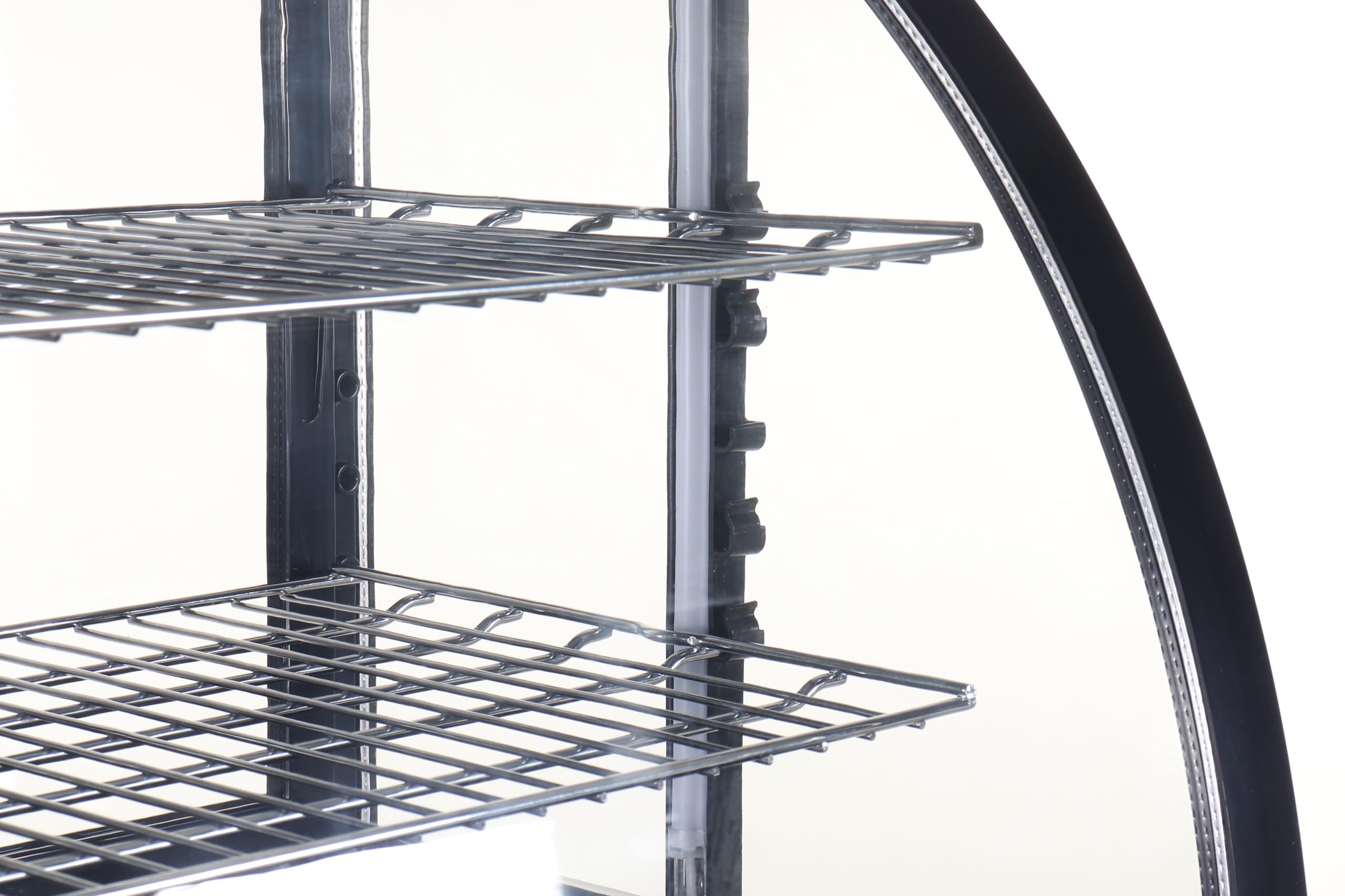 METRO Professional Vitrine réfrigérée à poser GCV1100, plastique/verre, 70,5 x 47,2 x 68,7 cm, 100 L, froid ventilé, 195 W, noir, pour cafés/restaurants/boulangeries (100 L - Noir)