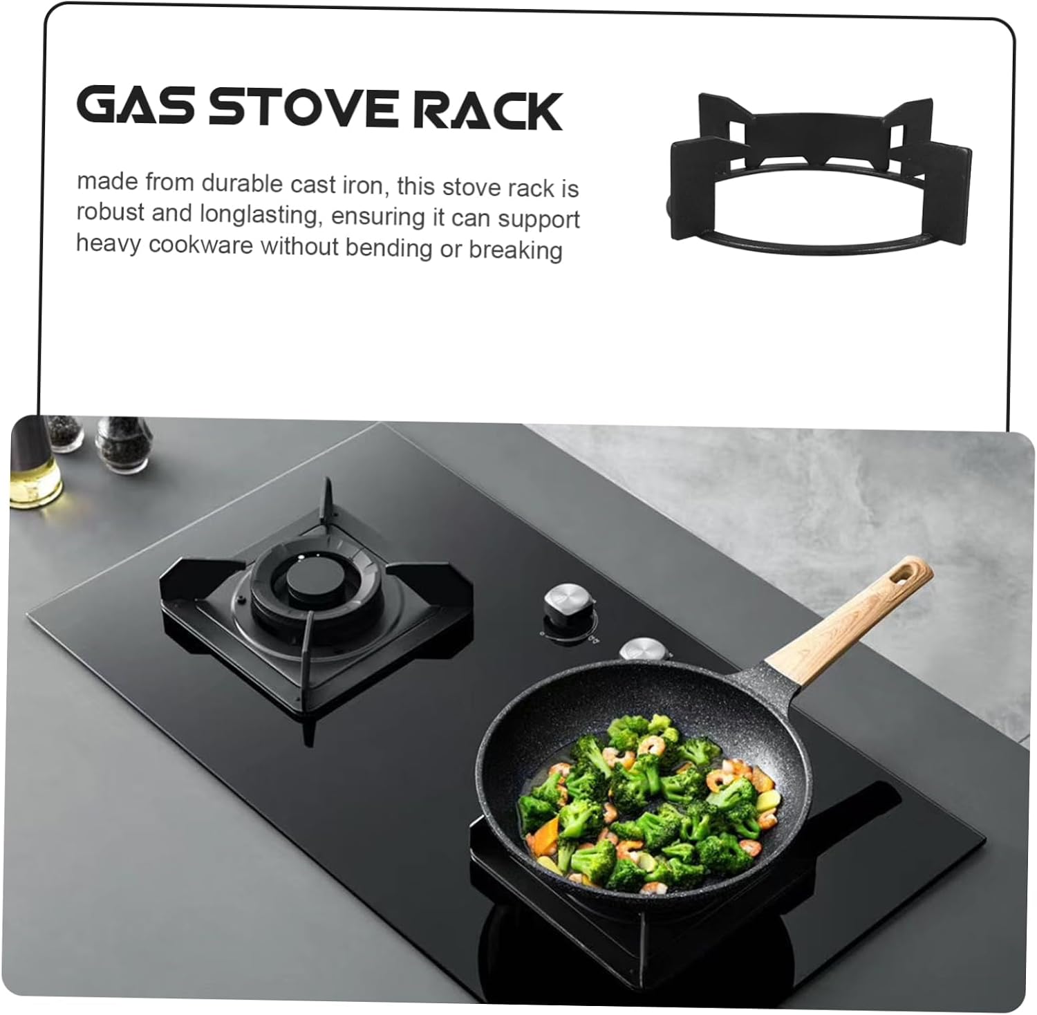 Wok Pans Holder Rack Gas Stove Burner Support Cast Iron Wok Ring Easy to Install