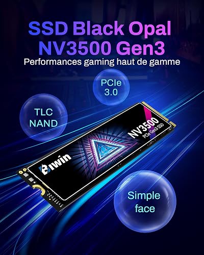 BIWIN Black Opal NV3500 M.2 SSD 1TB, PCIe Gen 3x4 NVMe 1.4 with HMB & SLC Cache, Read Speed Up to 3500 MB/s, Internal PC Solid State Drive for Laptop & Desktop - 2