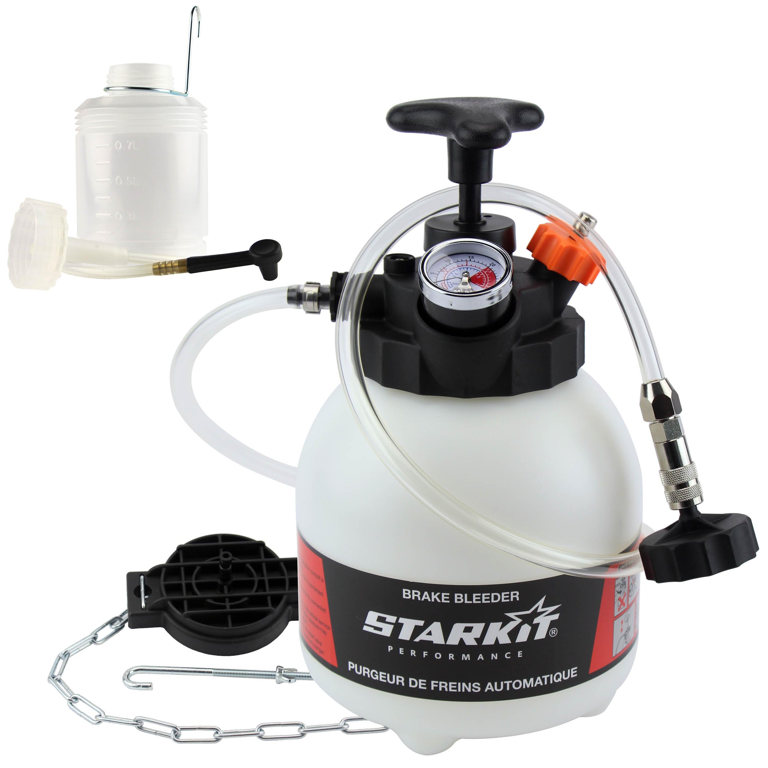 Purgeur de frein + bouteille de récupération liquide de frein (3 litres) AVEC ADAPTATEURS MULTIMARQUES. Purgeur de frein voiture | Purgeur de frein QUALITÉ PROFESSIONNELLE