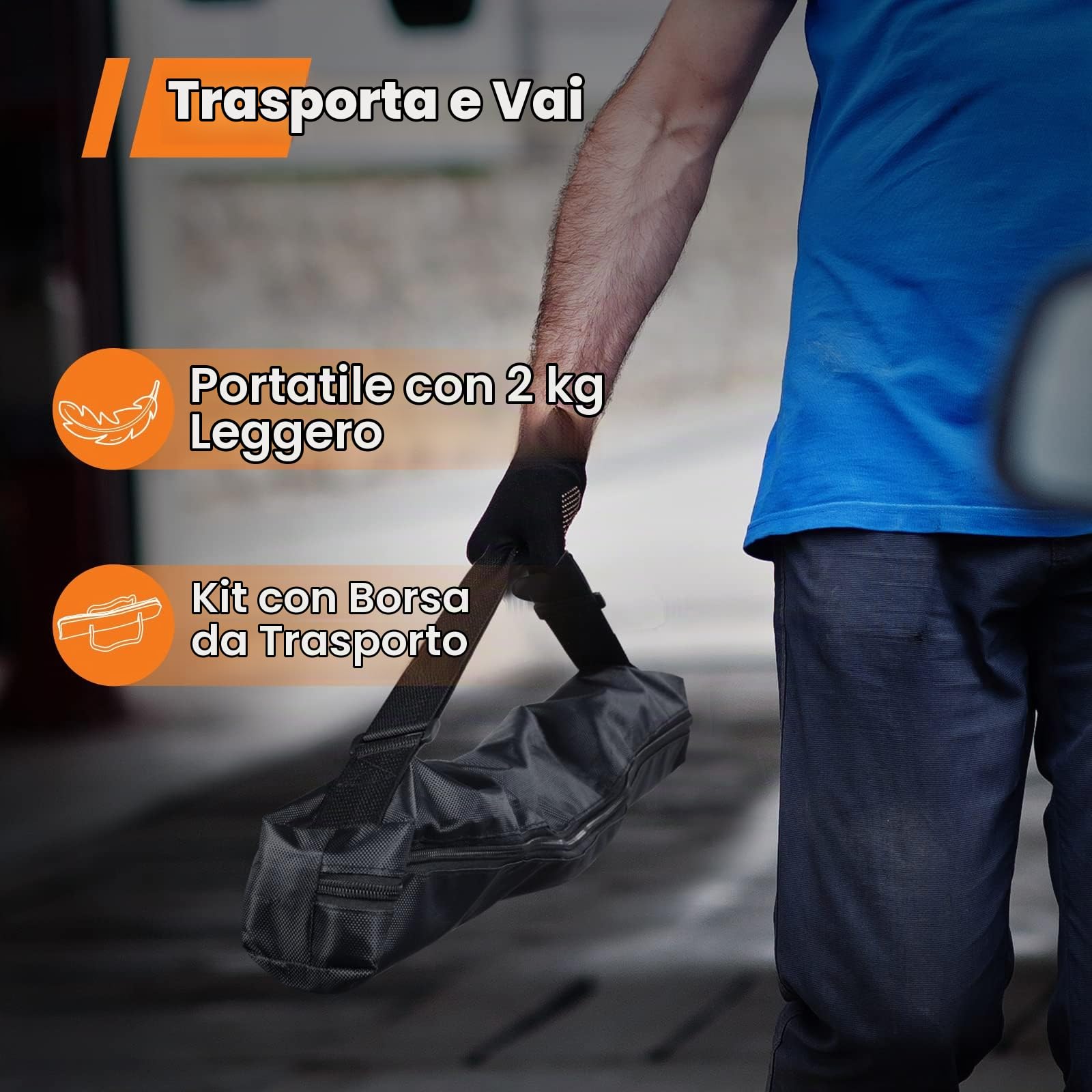 Faretto da costruzione a LED con treppiede, faro da lavoro/faro da lavoro wireless GoGonova con batteria da 8000mAh, 700/1200/2200 lumen, 4000/6500 K, treppiede telescopico da 170cm