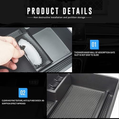 Miniatura 3 de MARCHFA Bandeja organizadora de consola central compatible con Chevy Equinox 2018, 2019, 2020, 2021, 2022, 2023, 2024, accesorios para Chevy