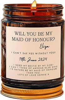 Will You Be My Maid of Honour, Personalised Candle for Maid of Honour, Maid of Honour Proposal Gift Custom Gift Message 4Oz 9Oz Amber Candle 9 Scent Options