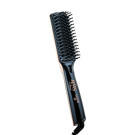 Roots Hair Hot Brush for Women - Rounded Bristles Brush - 2 in 1 Styler - Straightening/Curling - For all Types of Hair