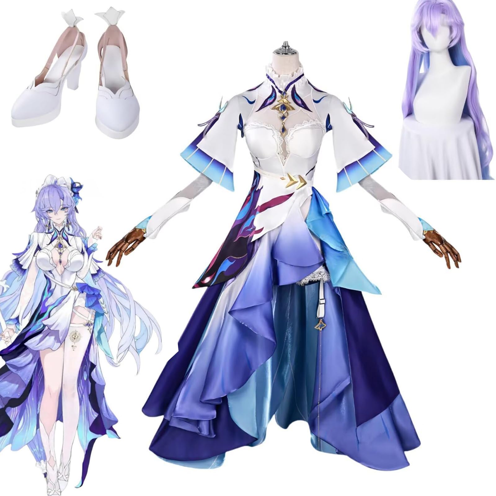 鳴潮 カンタレラ コスプレ セット済みウィッグ付き フルセット 高品質 鳴潮 カンタレラ コスプレ ウィッグ付き フルセット 高品質