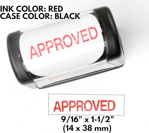 Miniatura 6 de Sello de goma autoentintado, tinta roja recargable preinstalada (916" x 1-12") (copa)