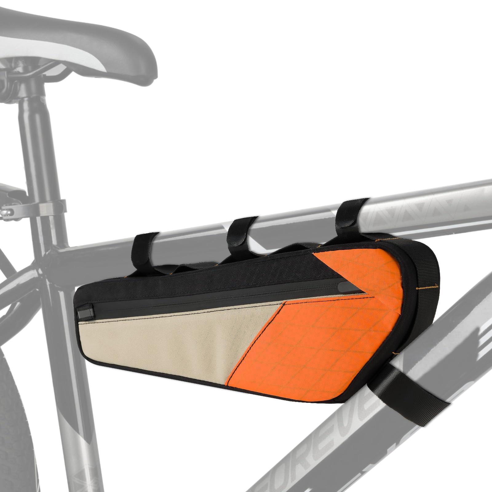 Oberrohrtasche Fahrrad Fahrradtasche Rahmen Wasserdicht Reflektierende FahrradRahmentasche für Rennrad Fahrradzubehör FahrradWerkzeugtasche 2,5L für Mountainbikes Rennräder 380*115*55mm Orange