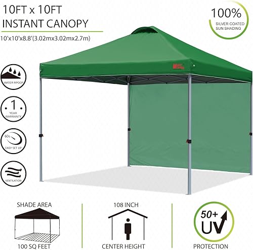 Miniatura 3 de Carpa plegable MASTERCANOPY para la playa, refugio instantáneo desplegable para la terraza, con 1 pared lateral, mejor circulación del aire para el