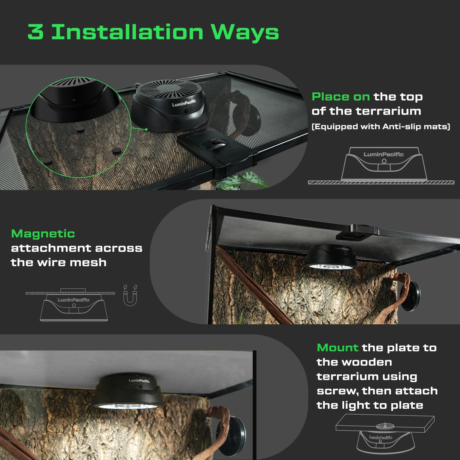 Luz UVB para reptiles con control remoto, lámpara UVA UVB FR para reptiles de la selva tropical y del desierto, zonas Ferguson 1-4, interruptor de temporizador, 10 regulables, para dragón