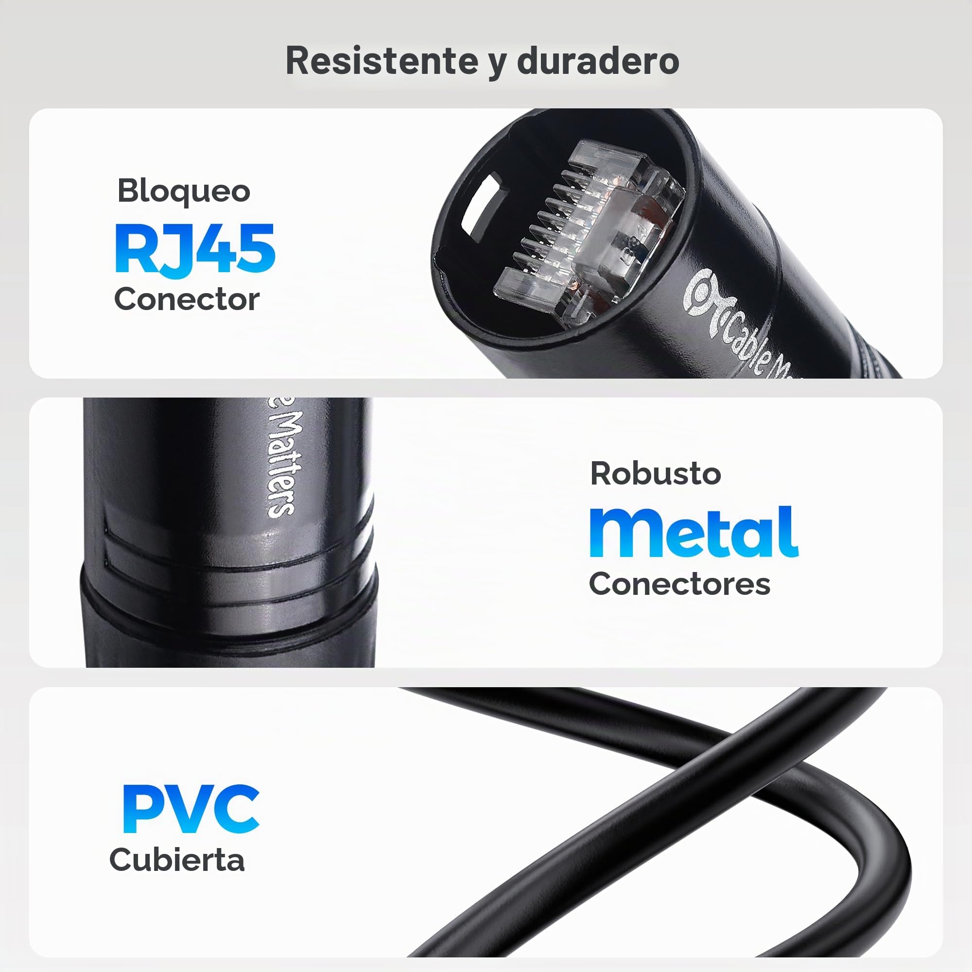 Cable Matters Cable Ethernet Cat6 blindado compatible con conectores RJ45 EtherCON en negro, 30 pies para aplicaciones profesionales de audio, video y red