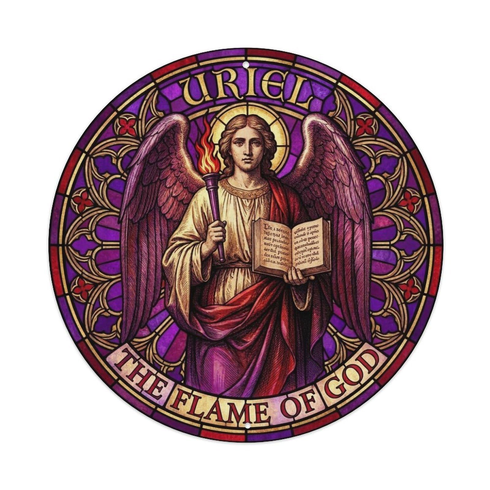 Archangel Uriel The Flame of God Holy Fire Metal Tin Sign