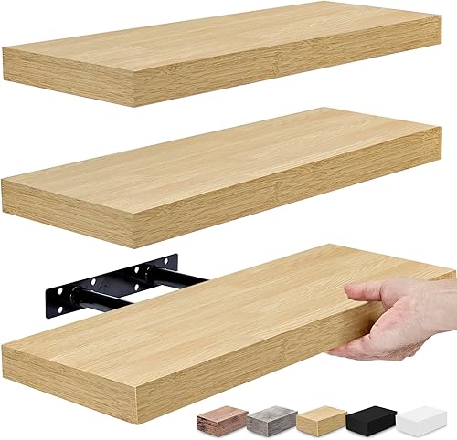 Sorbus Estantes flotantes para pared, estantes de baño montados en la pared para cocina, dormitorio, almacenamiento de baño sobre el inodoro,
