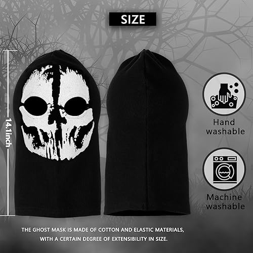Miniatura 3 de Máscara de esqueleto, pasamontañas, máscara fantasma para juego de guerra, máscara unisex para Halloween, cosplay al aire libre
