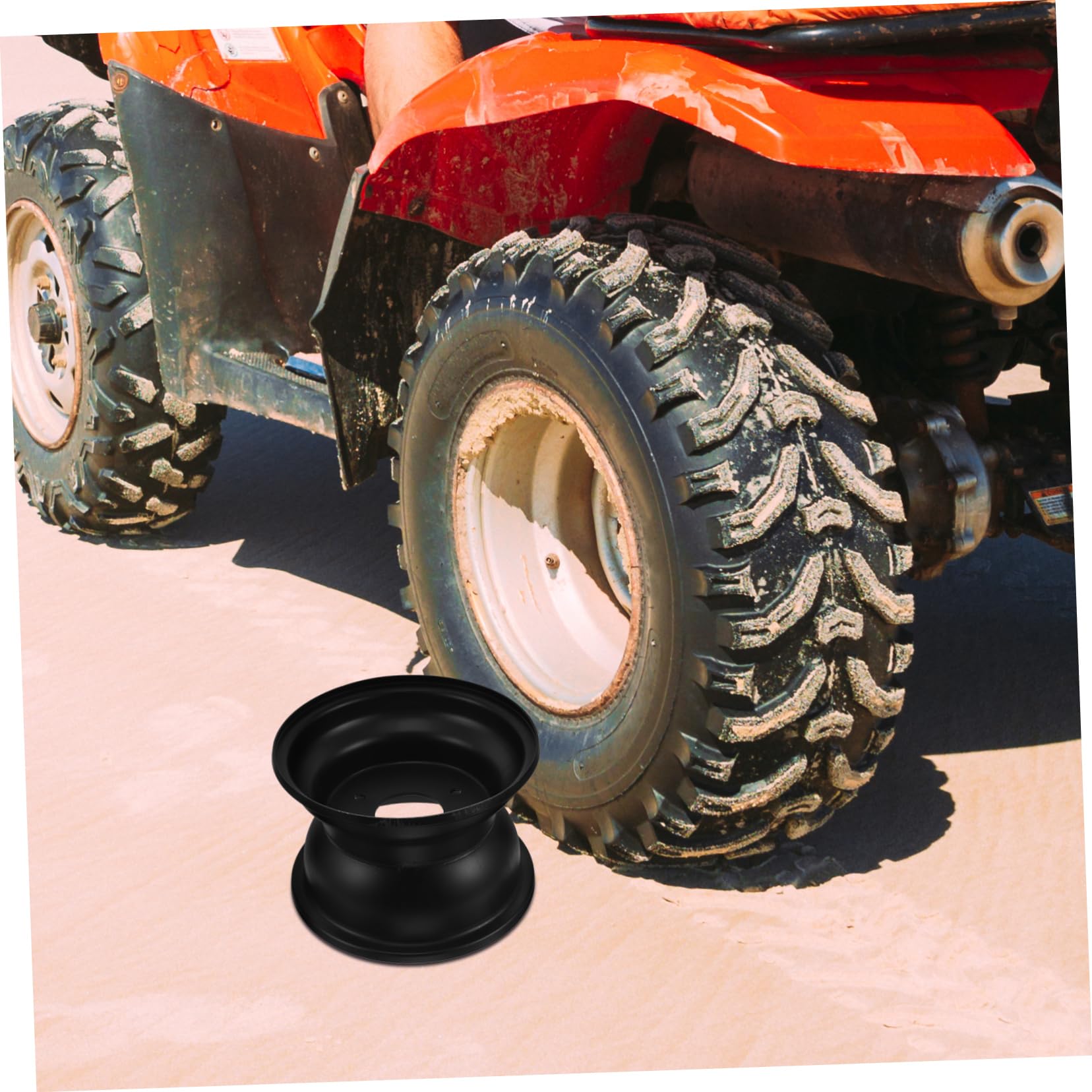 Ciieeo Cerchione Ruote Go Kart in Ferro Nero 16x8-7 Pollici Tre Fori, per Atv e Quad, Stile Elegante, Stabilità Ottimale e Facile Installazione