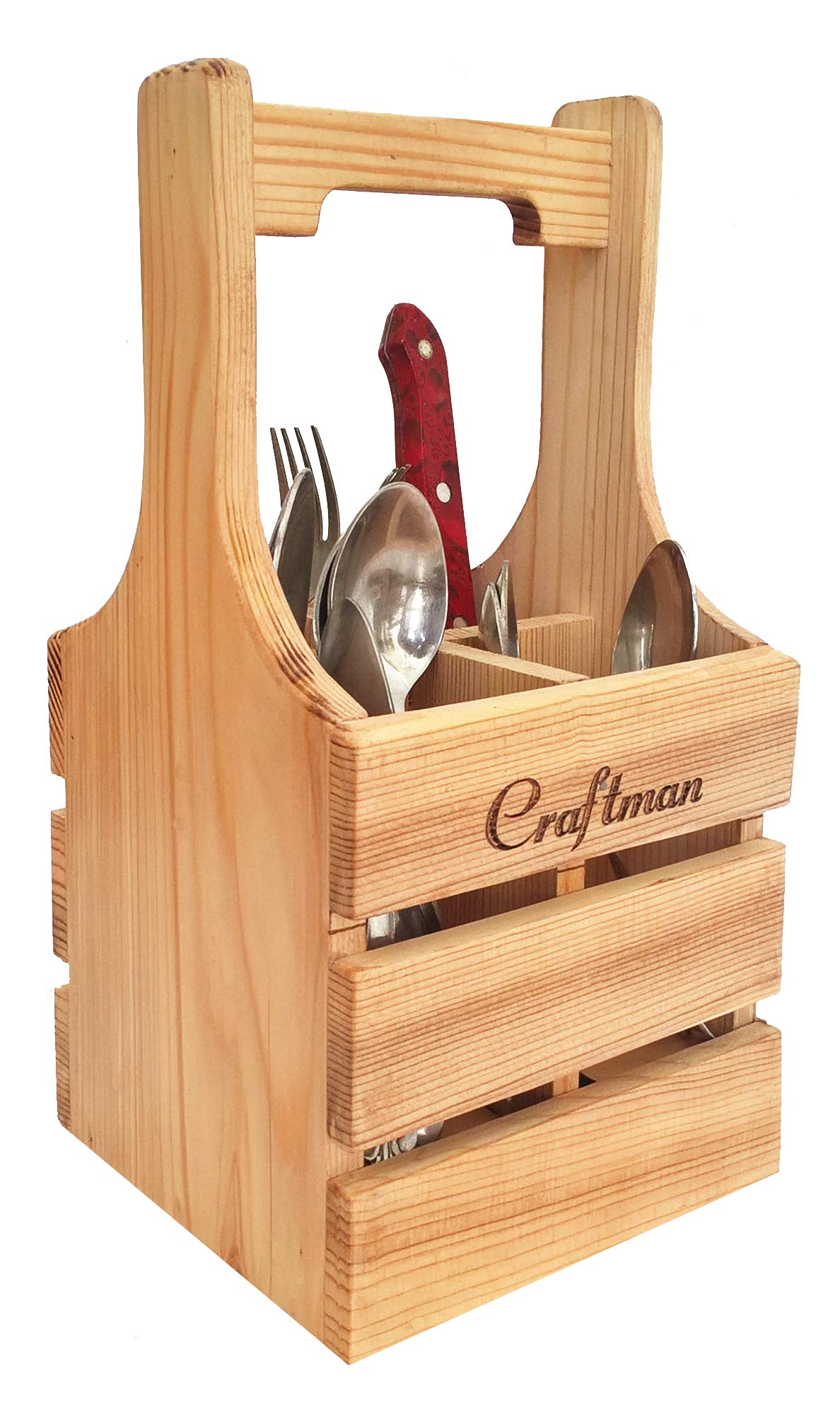 Craftman Mini Caddy Multipurpose Wooden Cutlery Stand