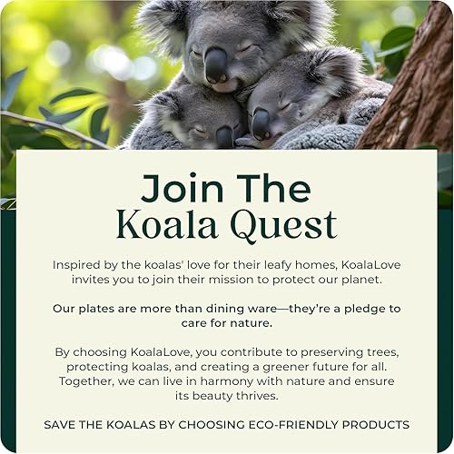 Miniatura 8 de Koalalove - Platos de hoja de palma desechables de bambú de 7 pulgadas, paquete de 100 unidades, diseño elegante y resistente, mejor que los platos