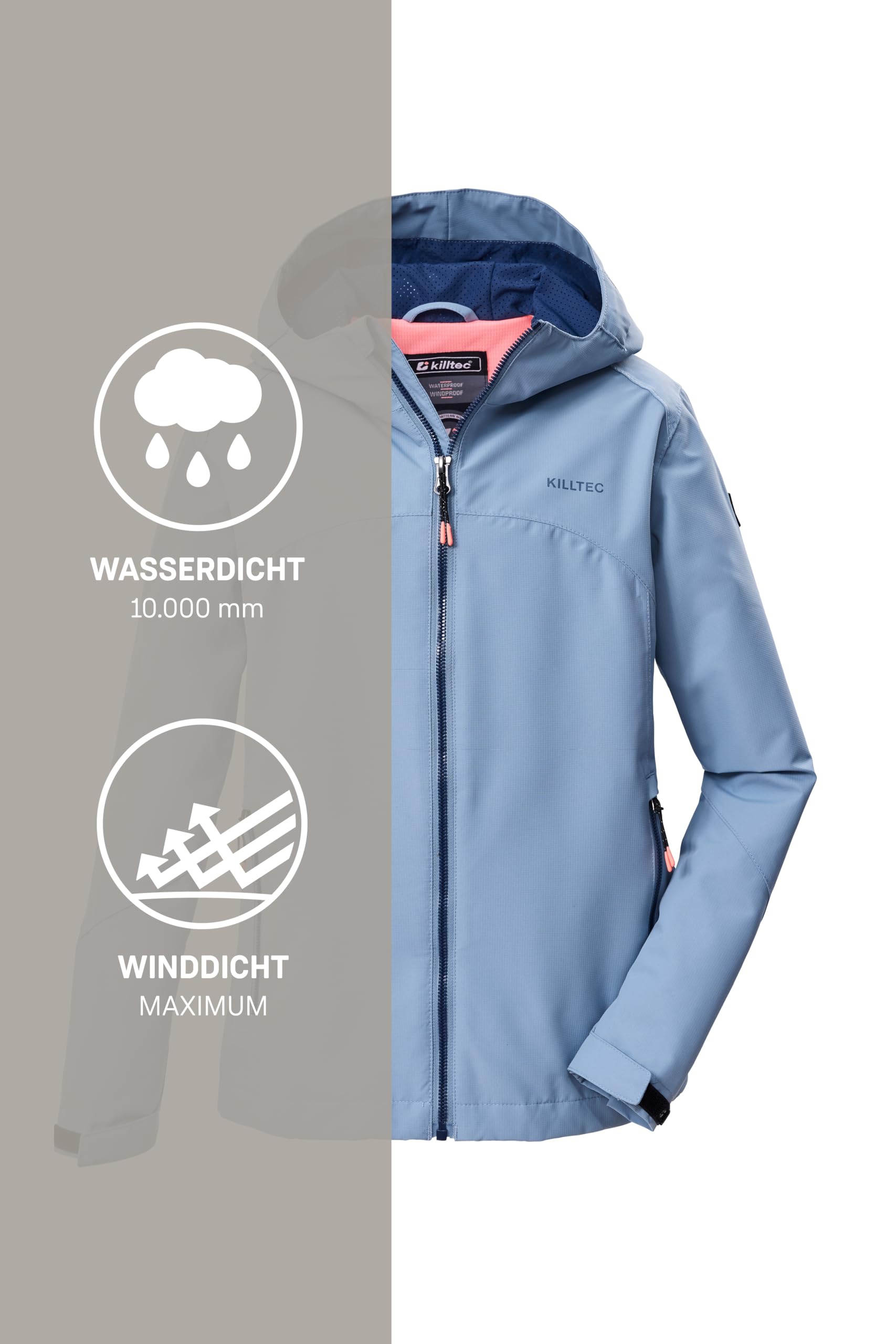 Killtec Mädchen Kos 157 Grls Jckt Funktionsjacke/Outdoorjacke wasserdicht mit Kapuze