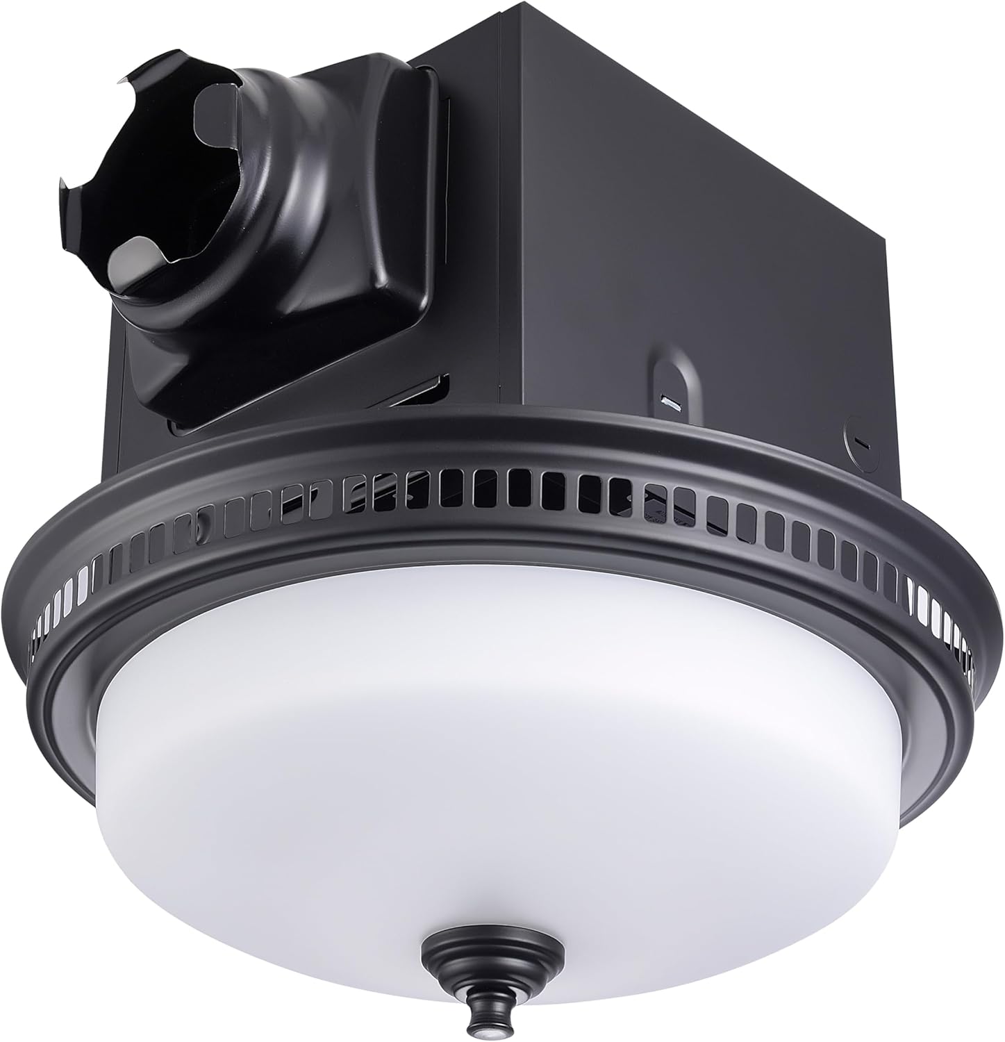 Decorative Round Oil Rubbed Bronze 110CFM Bath Fan w/Integrated LED Light and Glass Globe