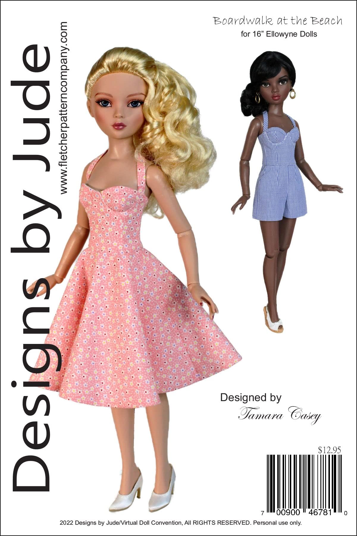 Boardwalk on The Beach Doll Clothes Sewing Pattern for 16" Ellowyne & Neema Dolls Tonner