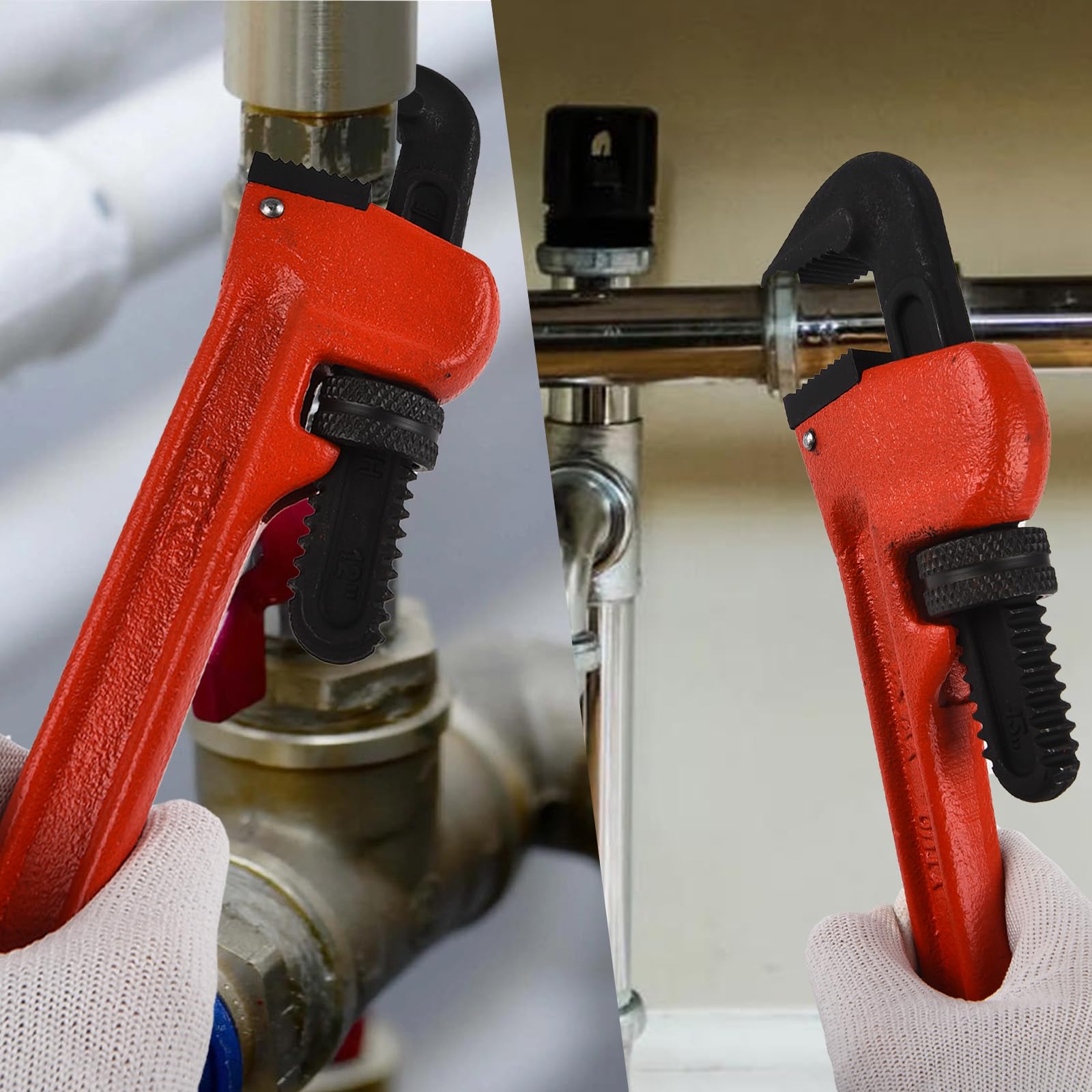 Llave de tubo de 14 pulgadas, llave de fontanería tipo Stilsons, herramienta de llave inglesa de cambio ajustable resistente para reparación y fontanería (sujeción máxima: 68 mm)