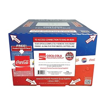 Spot Beverage Premium Name Brand Fountain Syrups 5-Gallon Bag-in-Box COKE